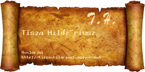 Tisza Hiláriusz névjegykártya